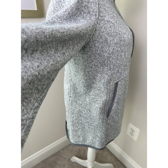 Lululemon Fleece & Thank You Hooded 1/4 Zip Heathered White / Battleship Size 10 - Picture 10 of 16
